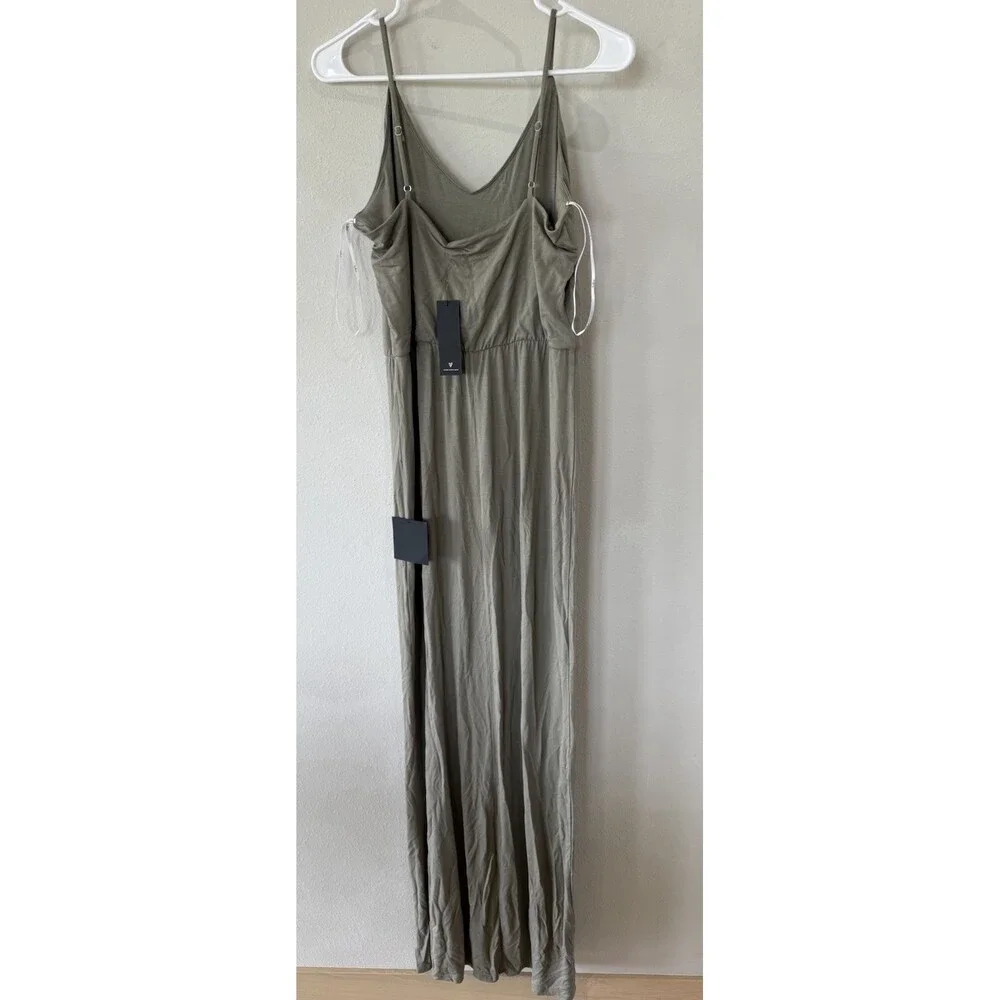 Lulus Lulu’s Women’s Medium Green Maxi Dress Gala Banquet Slit Stretchy V Neck - Picture 2 of 4